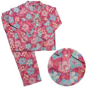 Vtg Joe Boxer Flannel 2 Pc Pajama Set Women’s S Pink Floral Long Sleeve NEW